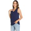 GYS Women Tank Tops Loose Fit Summer Basic Sleeveless Tops Bamboo Viscose Pajama Shirts(V-neck Navy)