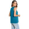 GYS Women Tank Tops Loose Fit Summer Basic Sleeveless Tops Bamboo Viscose Pajama Shirts(V-neck Teal Blue)