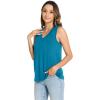 GYS Women Tank Tops Loose Fit Summer Basic Sleeveless Tops Bamboo Viscose Pajama Shirts(V-neck Teal Blue)