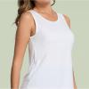 GYS Women Tank Tops Loose Fit Summer Basic Sleeveless Tops Bamboo Viscose Pajama Shirts(White)