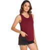 GYS Women Tank Tops Loose Fit Summer Basic Sleeveless Tops Bamboo Viscose Pajama Shirts(Wine)