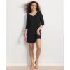 GYS Women’s 3/4 Sleeves Nightgowns Bamboo Viscose Soft Comfy Lace V Neck Pajama Dress(Black)