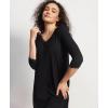 GYS Women’s 3/4 Sleeves Nightgowns Bamboo Viscose Soft Comfy Lace V Neck Pajama Dress(Black)