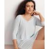 GYS Women’s 3/4 Sleeves Nightgowns Bamboo Viscose Soft Comfy Lace V Neck Pajama Dress(Breezy Blue)