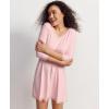 GYS Women’s 3/4 Sleeves Nightgowns Bamboo Viscose Soft Comfy Lace V Neck Pajama Dress(Pink)