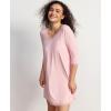 GYS Women’s 3/4 Sleeves Nightgowns Bamboo Viscose Soft Comfy Lace V Neck Pajama Dress(Pink)