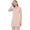 GYS Women’s Bamboo Viscose Full Slips for Under Dresses Adjustable Spaghetti Straps Cami Slip Dress(Beige)