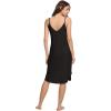 GYS Women’s Bamboo Viscose Full Slips for Under Dresses Adjustable Spaghetti Straps Cami Slip Dress(Black-long Style)
