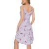 GYS Women’s Bamboo Viscose Full Slips for Under Dresses Adjustable Spaghetti Straps Cami Slip Dress(Grey Peony-long Style)
