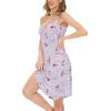 GYS Women’s Bamboo Viscose Full Slips for Under Dresses Adjustable Spaghetti Straps Cami Slip Dress(Grey Peony-long Style)