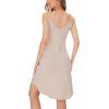 GYS Women’s Bamboo Viscose Full Slips for Under Dresses Adjustable Spaghetti Straps Cami Slip Dress(Heather Beige-long Style)