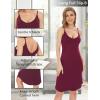 GYS Women’s Bamboo Viscose Full Slips for Under Dresses Adjustable Spaghetti Straps Cami Slip Dress(Wine-long Style)