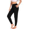 GYS Women’s Bamboo Viscose Pajama Pants, High Waist Christmas Plaid Sleepwear Joggers with Pockets(Black)