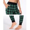GYS Women’s Bamboo Viscose Pajama Pants, High Waist Christmas Plaid Sleepwear Joggers with Pockets(Black Green Plaid)