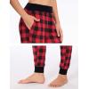GYS Women’s Bamboo Viscose Pajama Pants, High Waist Christmas Plaid Sleepwear Joggers with Pockets(Black Red Plaid)