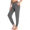 GYS Women’s Bamboo Viscose Pajama Pants, High Waist Christmas Plaid Sleepwear Joggers with Pockets(Dark Heather Grey)