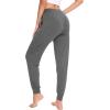 GYS Women’s Bamboo Viscose Pajama Pants, High Waist Christmas Plaid Sleepwear Joggers with Pockets(Dark Heather Grey)
