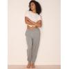GYS Women’s Bamboo Viscose Pajama Pants, High Waist Christmas Plaid Sleepwear Joggers with Pockets(Heather Grey)