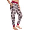 GYS Women’s Bamboo Viscose Pajama Pants, High Waist Christmas Plaid Sleepwear Joggers with Pockets(Multicoloured Plaid)