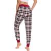 GYS Women’s Bamboo Viscose Pajama Pants, High Waist Christmas Plaid Sleepwear Joggers with Pockets(Multicoloured Plaid)