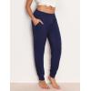 GYS Women’s Bamboo Viscose Pajama Pants, High Waist Christmas Plaid Sleepwear Joggers with Pockets(Navy)