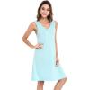 GYS Womens Bamboo-Derived Viscose Nightgowns Soft Sleeveless V Neck Nightdress Lightweight Sleep Shirt S-4XP(A- Aqua)