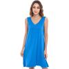 GYS Womens Bamboo-Derived Viscose Nightgowns Soft Sleeveless V Neck Nightdress Lightweight Sleep Shirt S-4XP(A- Capri Blue)