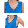 GYS Womens Bamboo-Derived Viscose Nightgowns Soft Sleeveless V Neck Nightdress Lightweight Sleep Shirt S-4XP(A- Capri Blue)