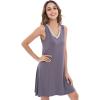 GYS Womens Bamboo-Derived Viscose Nightgowns Soft Sleeveless V Neck Nightdress Lightweight Sleep Shirt S-4XP(A- Dark Grey Silver)