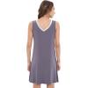 GYS Womens Bamboo-Derived Viscose Nightgowns Soft Sleeveless V Neck Nightdress Lightweight Sleep Shirt S-4XP(A- Dark Grey Silver)