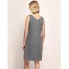 GYS Womens Bamboo-Derived Viscose Nightgowns Soft Sleeveless V Neck Nightdress Lightweight Sleep Shirt S-4XP(A- Dark Heather Grey)