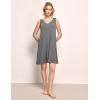 GYS Womens Bamboo-Derived Viscose Nightgowns Soft Sleeveless V Neck Nightdress Lightweight Sleep Shirt S-4XP(A- Dark Heather Grey)