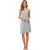 GYS Womens Bamboo-Derived Viscose Nightgowns Soft Sleeveless V Neck Nightdress Lightweight Sleep Shirt S-4XP(A- Heather Grey)