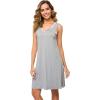 GYS Womens Bamboo-Derived Viscose Nightgowns Soft Sleeveless V Neck Nightdress Lightweight Sleep Shirt S-4XP(A- Heather Grey)