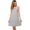 GYS Womens Bamboo-Derived Viscose Nightgowns Soft Sleeveless V Neck Nightdress Lightweight Sleep Shirt S-4XP(A- Heather Grey)