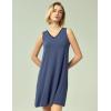 GYS Womens Bamboo-Derived Viscose Nightgowns Soft Sleeveless V Neck Nightdress Lightweight Sleep Shirt S-4XP(A- Indigo Blue)
