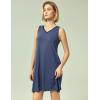 GYS Womens Bamboo-Derived Viscose Nightgowns Soft Sleeveless V Neck Nightdress Lightweight Sleep Shirt S-4XP(A- Indigo Blue)