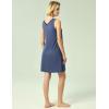 GYS Womens Bamboo-Derived Viscose Nightgowns Soft Sleeveless V Neck Nightdress Lightweight Sleep Shirt S-4XP(A- Indigo Blue)