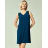 GYS Womens Bamboo-Derived Viscose Nightgowns Soft Sleeveless V Neck Nightdress Lightweight Sleep Shirt S-4XP(A- Ink Blue)