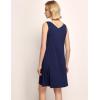 GYS Womens Bamboo-Derived Viscose Nightgowns Soft Sleeveless V Neck Nightdress Lightweight Sleep Shirt S-4XP(A- Navy Blue)