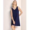 GYS Womens Bamboo-Derived Viscose Nightgowns Soft Sleeveless V Neck Nightdress Lightweight Sleep Shirt S-4XP(A- Navy Blue)