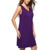 GYS Womens Bamboo-Derived Viscose Nightgowns Soft Sleeveless V Neck Nightdress Lightweight Sleep Shirt S-4XP(A- Purple)
