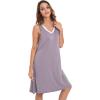 GYS Womens Bamboo-Derived Viscose Nightgowns Soft Sleeveless V Neck Nightdress Lightweight Sleep Shirt S-4XP(A- Purplish Grey Silver)