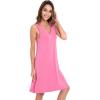 GYS Womens Bamboo-Derived Viscose Nightgowns Soft Sleeveless V Neck Nightdress Lightweight Sleep Shirt S-4XP(A- Raspberry Pink)