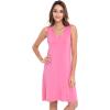 GYS Womens Bamboo-Derived Viscose Nightgowns Soft Sleeveless V Neck Nightdress Lightweight Sleep Shirt S-4XP(A- Raspberry Pink)