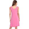 GYS Womens Bamboo-Derived Viscose Nightgowns Soft Sleeveless V Neck Nightdress Lightweight Sleep Shirt S-4XP(A- Raspberry Pink)