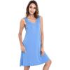 GYS Womens Bamboo-Derived Viscose Nightgowns Soft Sleeveless V Neck Nightdress Lightweight Sleep Shirt S-4XP(A- Sky Blue)