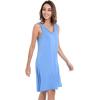 GYS Womens Bamboo-Derived Viscose Nightgowns Soft Sleeveless V Neck Nightdress Lightweight Sleep Shirt S-4XP(A- Sky Blue)