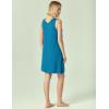 GYS Womens Bamboo-Derived Viscose Nightgowns Soft Sleeveless V Neck Nightdress Lightweight Sleep Shirt S-4XP(A- Teal Blue)