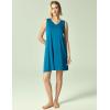 GYS Womens Bamboo-Derived Viscose Nightgowns Soft Sleeveless V Neck Nightdress Lightweight Sleep Shirt S-4XP(A- Teal Blue)